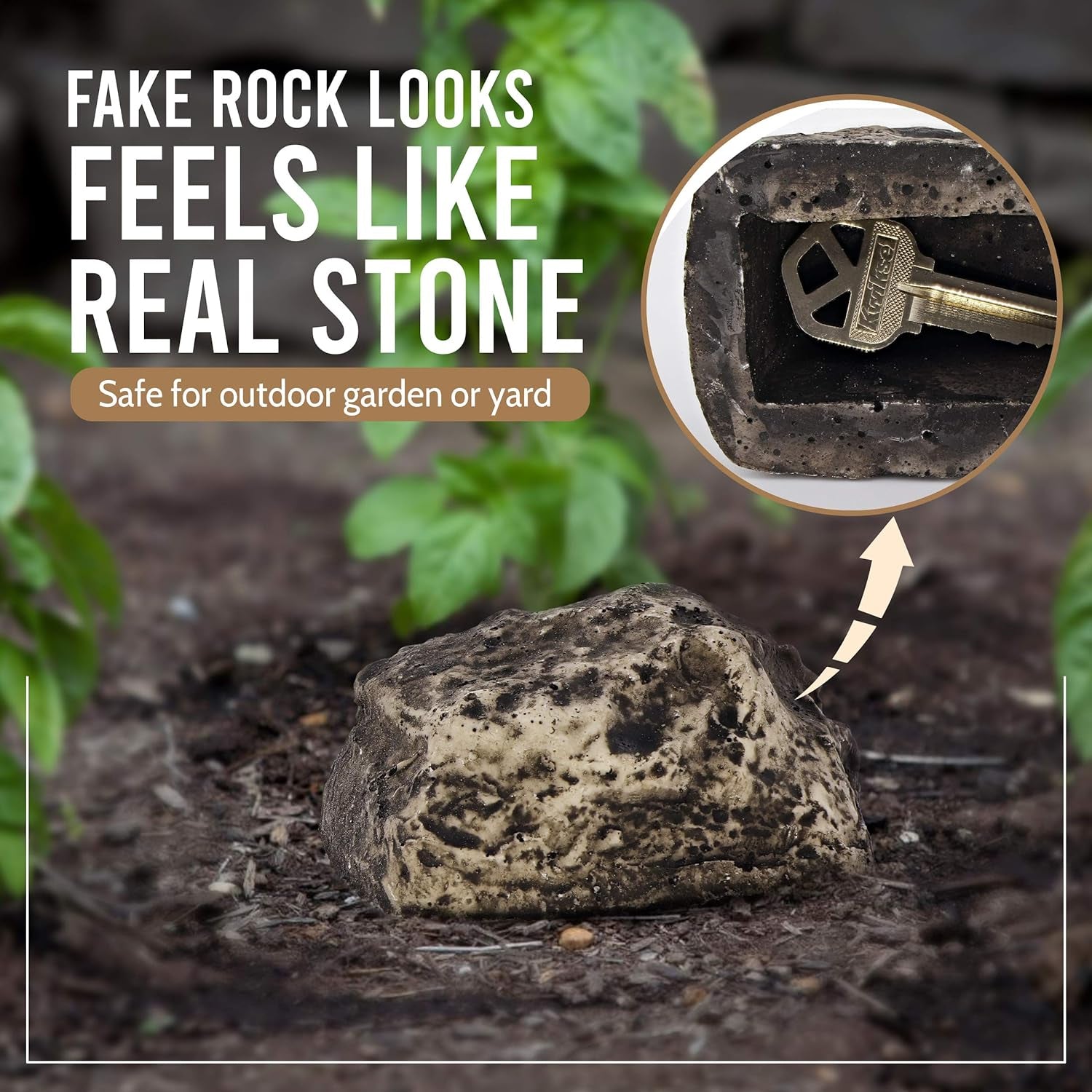 Realistic Fake Rock Key Hider – Weatherproof Outdoor Key Storage for Emergencies (1 Pc) Realistic Fake Rock Key Hider – Weatherproof Outdoor Key Storage for Emergencies (1 Pc)